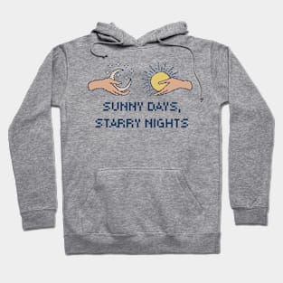 Sunny Days, Starry Night. 8Bit Pixel Art Hoodie